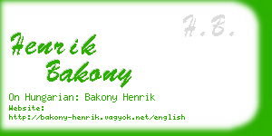 henrik bakony business card